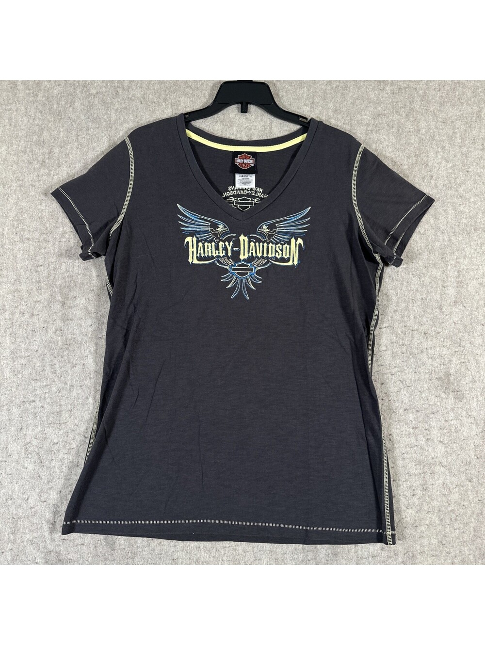 Harley Davidson Shirt Women XL Grey Motorcyle VTG Y2K New Orleans